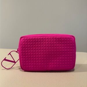 Valentino V Logo Studded Hot Pink Fuchsia Mini Clutch Pouch Bag NWT